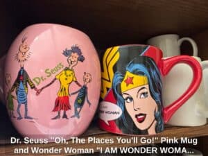 Dr.-Seuss-Oh-The-Places-Youll-Go-Pink-Mug-and-Wonder-Woman-I-AM-WONDER-WOMAN-Red-Handle-Mug