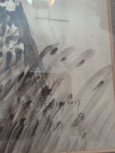 E.-E.-Ken-Bayy-Lady-in-a-Garden-Charcoal-Drawing-second-image