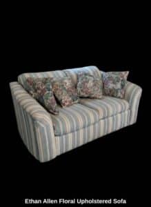 Ethan-Allen-Floral-Upholstered-Sofa