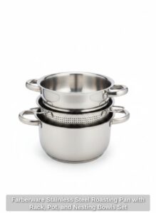 Farberware-Stainless-Steel-Roasting-Pan-with-Rack-Pot-and-Nesting-Bowls-Set