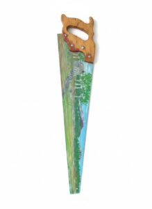 Folk-Art-Hand-Saw-with-Painted-Landscape-Scene