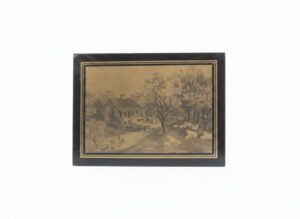 Framed-Currier-Ives-American-Homestead-Spring-Gold-Foil-Art-Print-second-image
