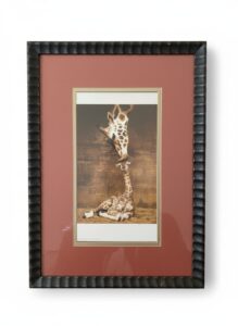 Framed-Makulu-Giraffe-Mother-Love-First-Kiss-Print-by-Ron-DRaine