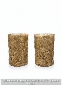Gilded-Leaf-Embossed-Vases-Set-of-Crate-Barrel