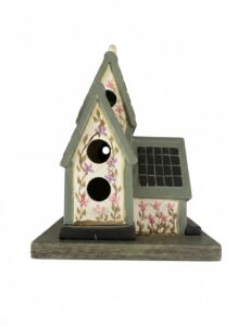 Glitzhome-Decorative-Birdhouse-with-Floral-Motifs