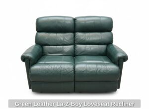 Green-Leather-La-Z-Boy-Loveseat-Recliner