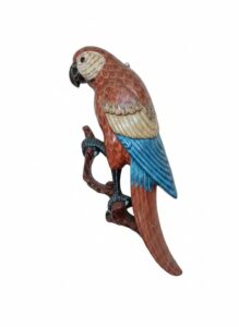 Hand-Carved-Wooden-Parrot-Wall-Decor
