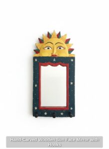 Hand-Carved-Wooden-Sun-Face-Mirror-with-Hooks