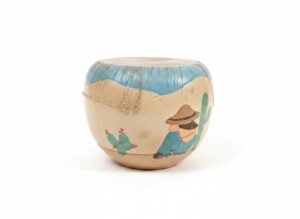 Hand-Painted-Ceramic-Planter-with-Southwestern-Motif-and-Cactus