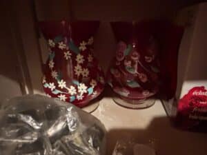 Hand-Painted-Floral-Glass-Vase-Set-second-image