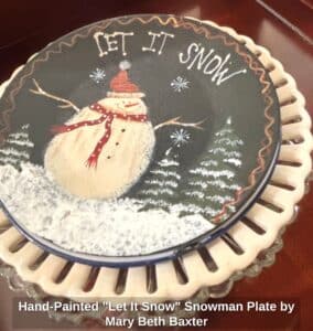 Hand-Painted-Let-It-Snow-Snowman-Plate-by-Mary-Beth-Baxter