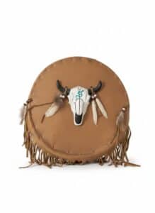 Hand-Painted-Native-American-Style-Buffalo-Skull-Drum-second-image