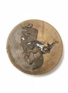 Hand-Painted-Native-American-Style-Buffalo-Skull-Drum-third-image