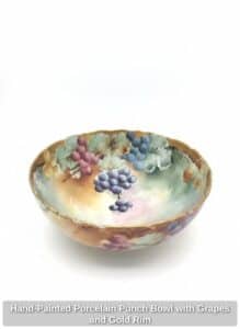 Hand-Painted-Porcelain-Punch-Bowl-with-Grapes-and-Gold-Rim