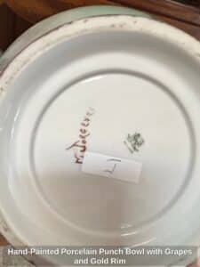 Hand-Painted-Porcelain-Punch-Bowl-with-Grapes-and-Gold-Rim-second-image