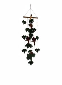 Handmade-Bamboo-and-Painted-Wood-Mobile-with-Birds-and-Leaves