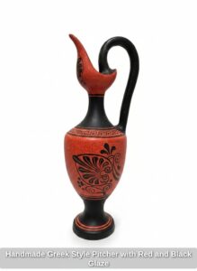 Handmade-Greek-Style-Pitcher-with-Red-and-Black-Glaze
