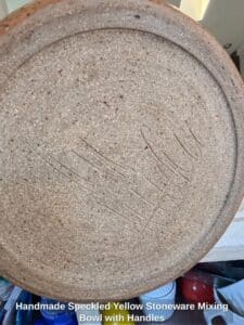 Handmade-Speckled-Yellow-Stoneware-Mixing-Bowl-with-Handles-second-image