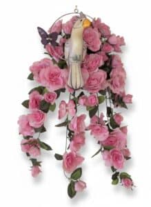 Hanging-Floral-Arrangement-with-Bird-and-Butterflies-Wind-Chime