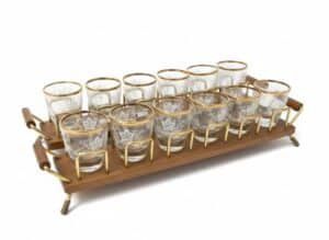 Hazel-Atlas-Bleeding-Heart-Glasses-with-Caddy-Set