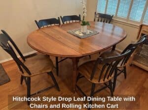 Hitchcock-Style-Drop-Leaf-Dining-Table-with-Chairs-and-Rolling-Kitchen-Cart-second-image