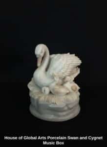 House-of-Global-Arts-Porcelain-Swan-and-Cygnet-Music-Box