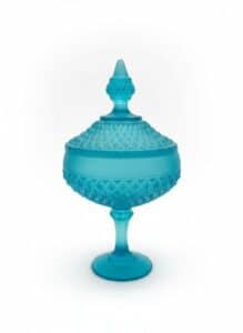 Indiana-Glass-Blue-Diamond-Point-Candy-Dish