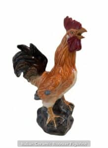 Italian-Ceramic-Rooster-Figurine