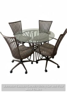Johnston-Casuals-Genesis-Dining-Set-with-Four-Metal-Chairs
