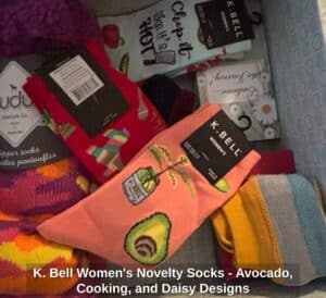K.-Bell-Womens-Novelty-Socks-Avocado-Cooking-and-Daisy-Designs