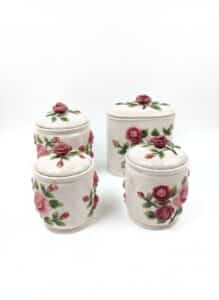 Lefton-Cottage-Rose-Ceramic-Canister-Set
