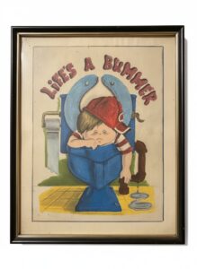 Lifes-a-Bummer-Framed-Print-Toilet-Boy