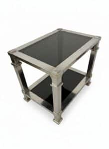 Maison-Jansen-Style-Chrome-and-Brass-Side-Table-second-image