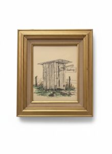 Martha-Hinson-A-Two-Holer-Outhouse-Print-and-Boxes-of-Various-Iron-On-Transfers