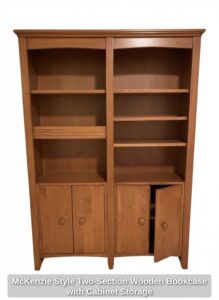 McKenzie-Style-Two-Section-Wooden-Bookcase-with-Cabinet-Storage