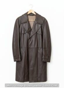 Mens-Vintage-Brown-Leather-Trench-Coat