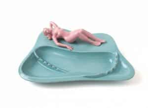 Mid-Century-Bathing-Beauty-Figural-Ashtray-and-Ceramic-Ashtrays