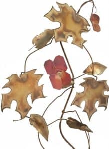 Mid-Century-Modern-Brass-and-Copper-Leaf-and-Flower-Wall-Art-second-image
