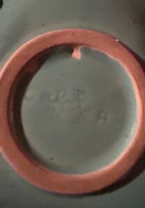 Mid-Century-Triangular-Ashtray-with-Speckled-Aqua-Glaze-second-image