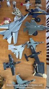 Model-Aircraft-and-Tank-Collection-with-Americana-Decor