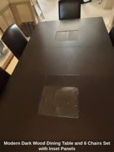 Modern-Dark-Wood-Dining-Table-and-Chairs-Set-with-Inset-Panels-second-image