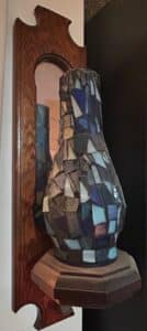 Mosaic-Glass-Vase-with-Wooden-Wall-Mount-second-image