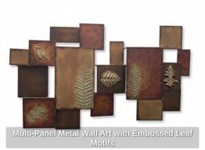 Multi-Panel-Metal-Wall-Art-with-Embossed-Leaf-Motifs