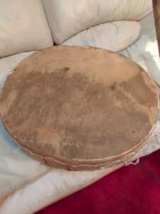 Native-American-Style-Ceremonial-Drum-with-Mohawk-Warrior-Portrait-second-image