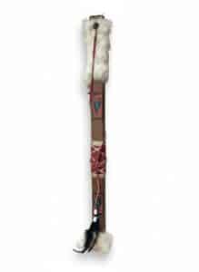Native-American-Style-Wooden-Flute-with-Bear-Paw-and-Feather-Embellishments-third-image