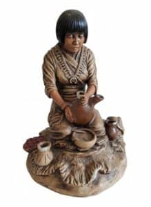 Native-American-Woman-with-Pottery-Figurine-by-Apsit-Brothers