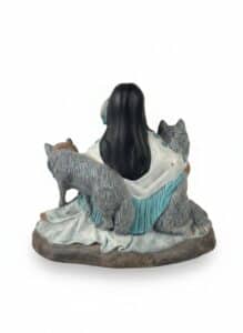 Native-American-Woman-with-Wolves-Figurine-by-Therie-third-image