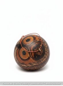 Oaxacan-Black-Pottery-Luminaria-or-Candle-Holder-second-image