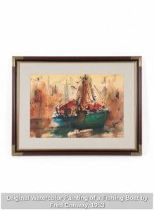 Original-Watercolor-Painting-of-a-Fishing-Boat-by-Fred-Conway