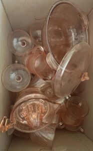 Pink-Depression-Glass-Cherry-Blossom-Dinnerware-Set